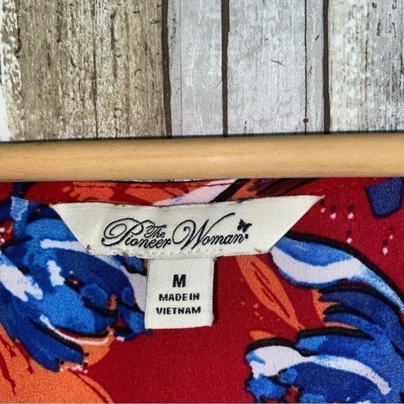 Pioneer Woman Red Floral Blouse - Picture 6 of 6